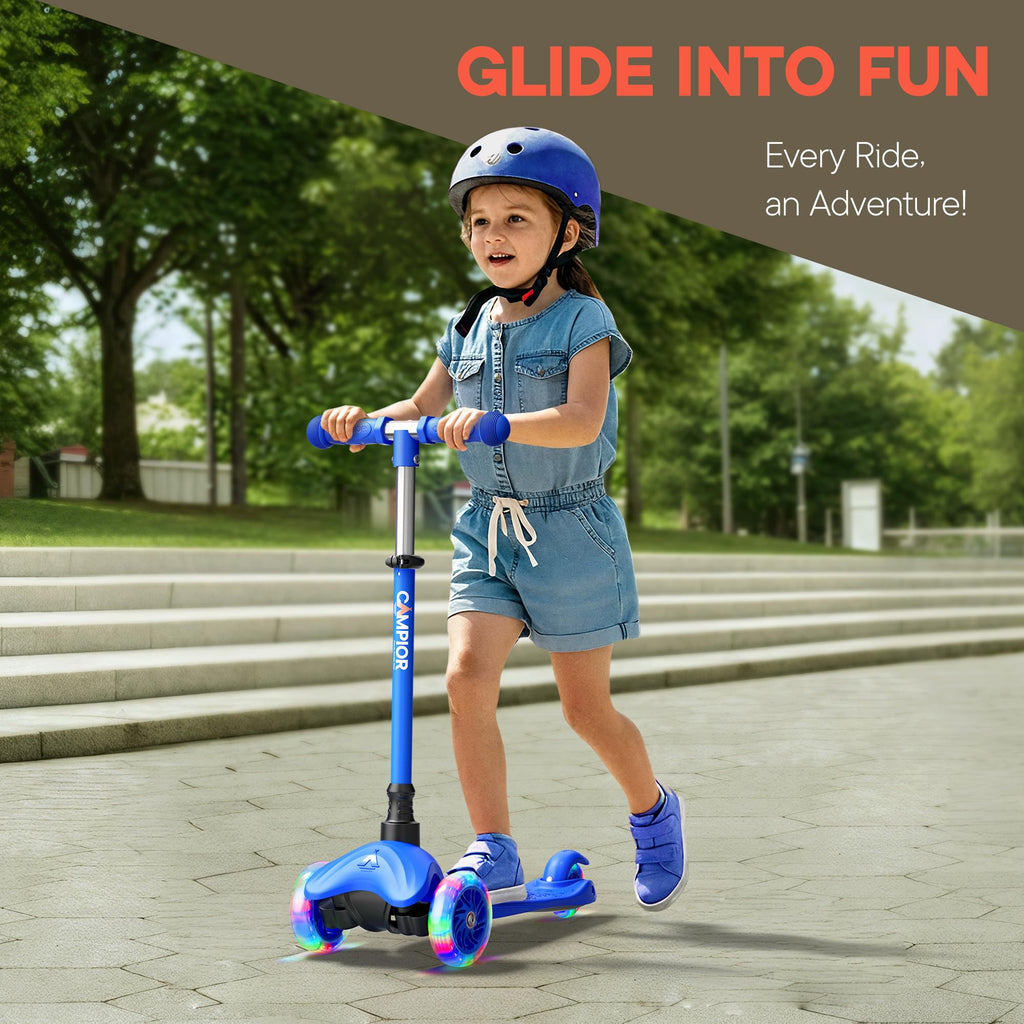 Blue Mini 3 Wheel Scooter with LED Light-Up Wheels O840