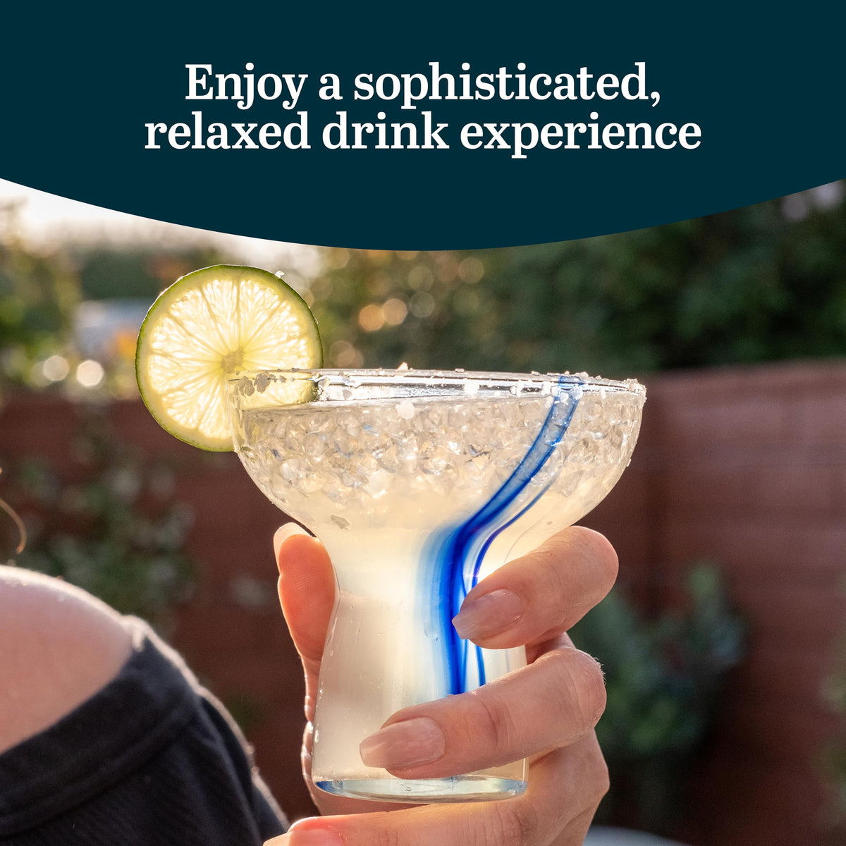 Blue Ribbon Stemless Margarita Glasses Set of 6 K12402