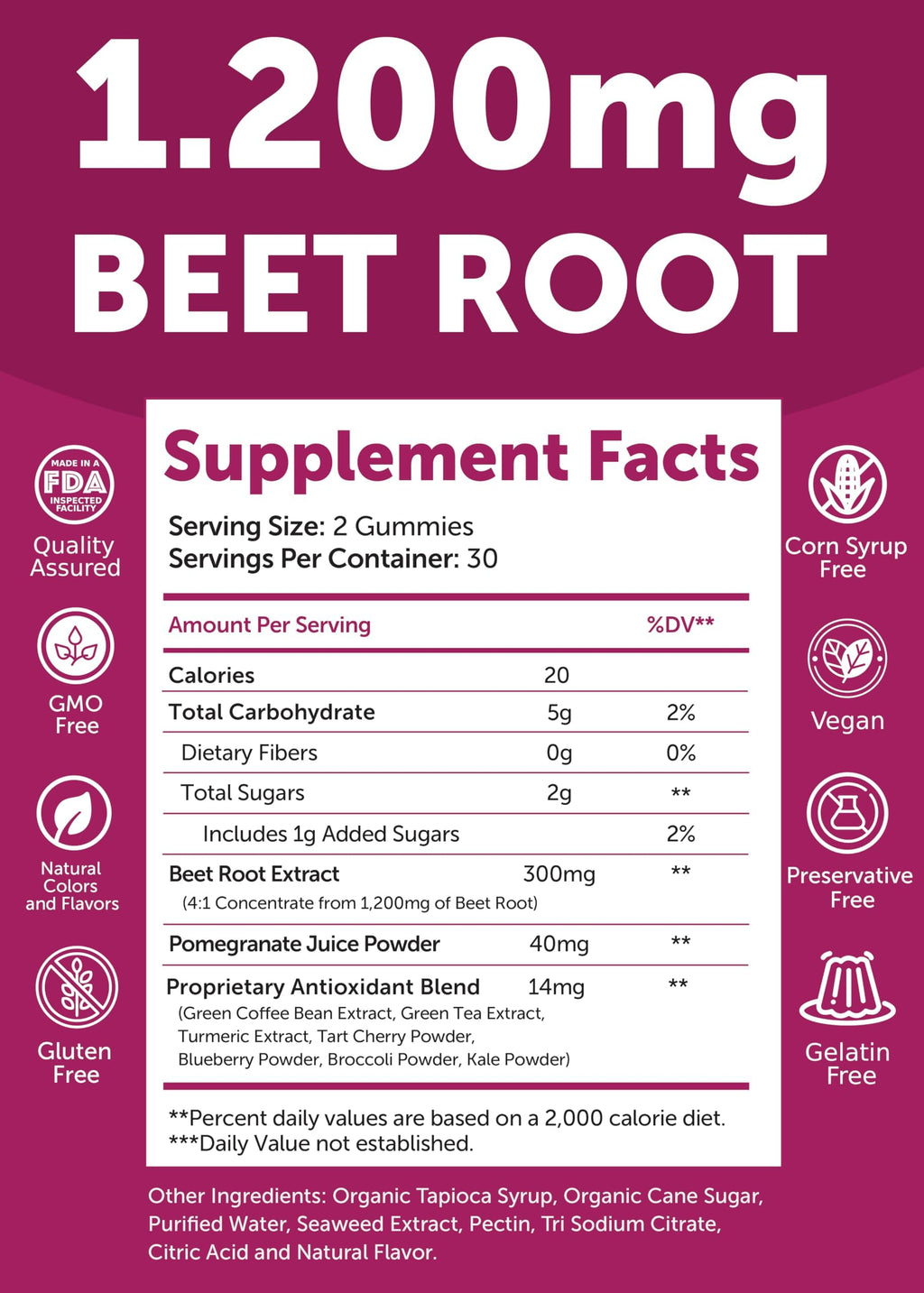 Beet Root Vitamin E C Gummies U85351