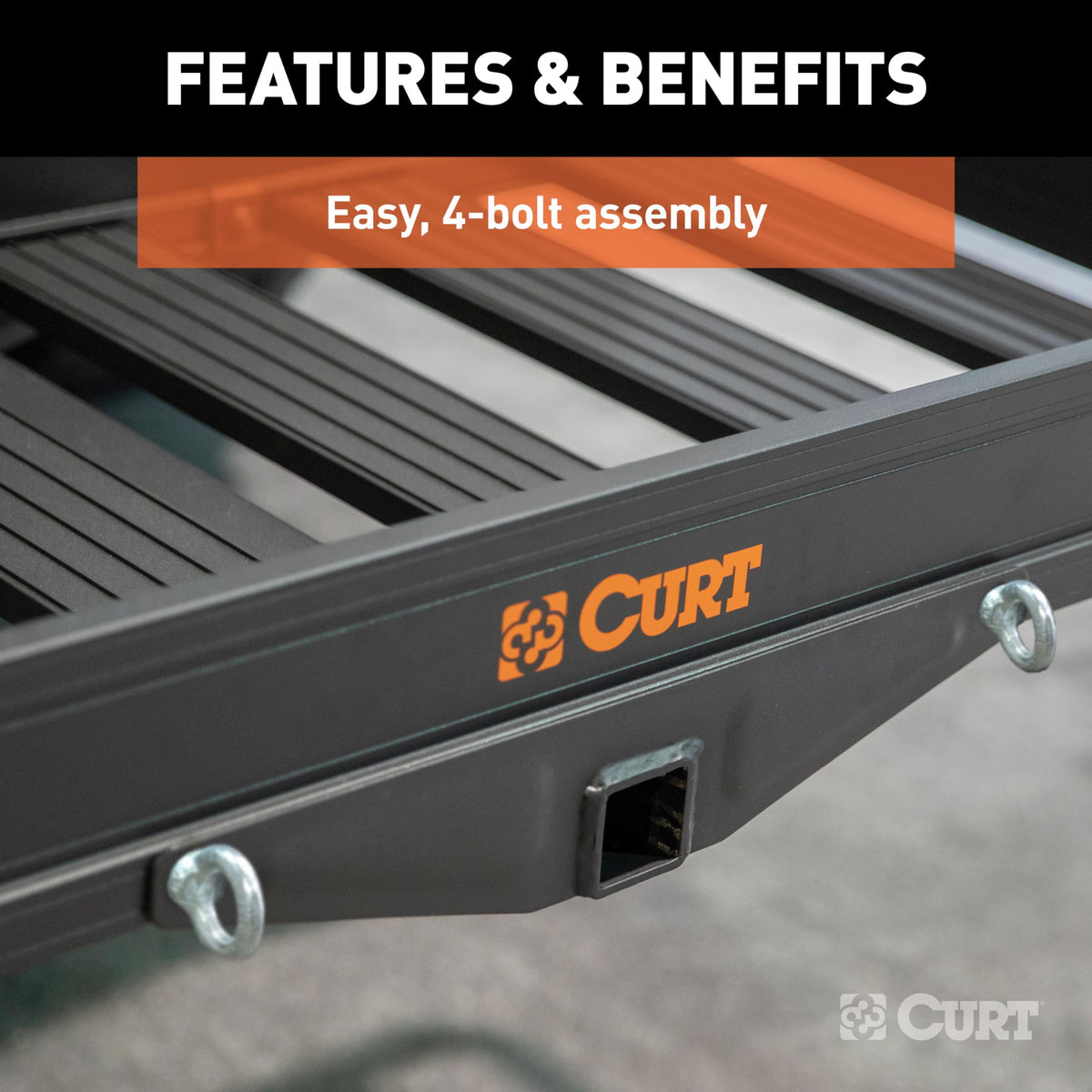 Black Aluminum Hitch Cargo Carrier I6002