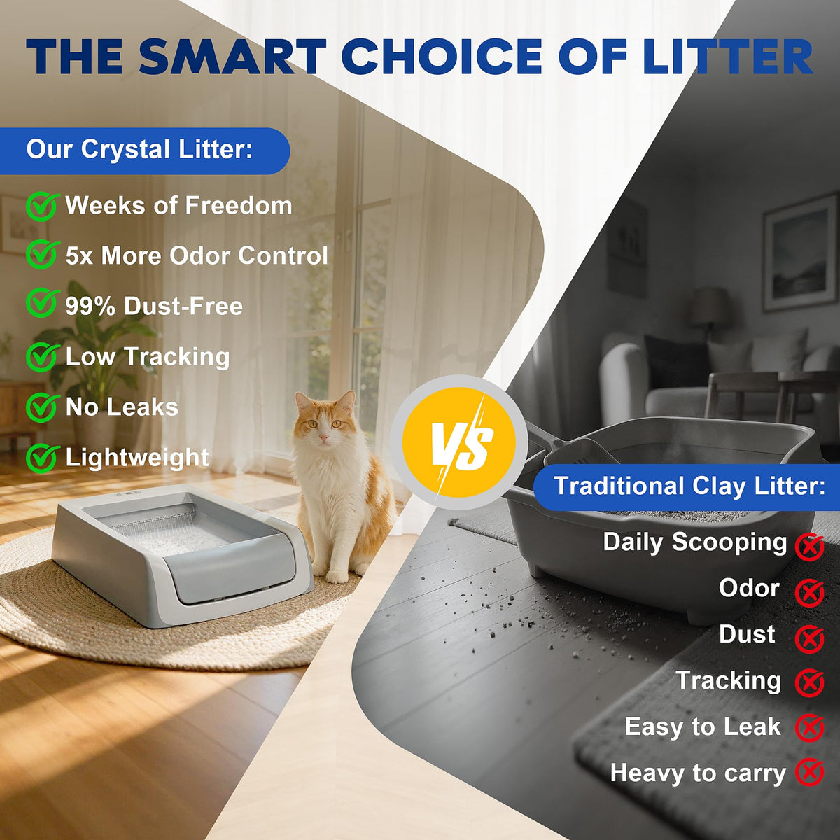 Crystal Cat Litter Tray Refill White 6-Pack R36795