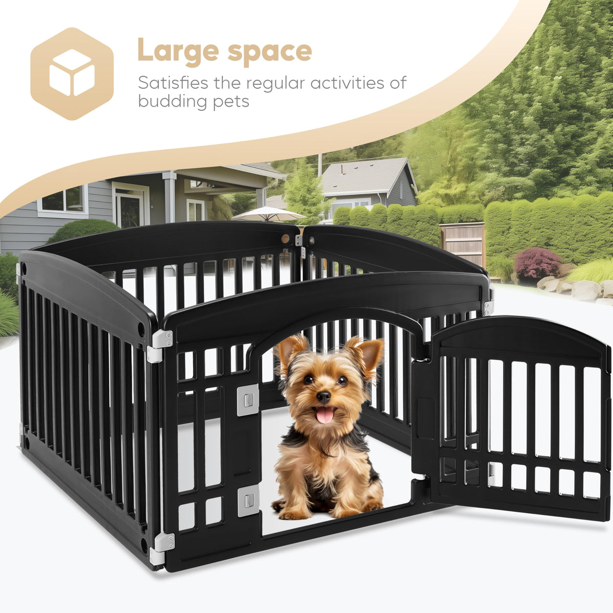 24" 4-Panel Black Dog Playpen Z8431