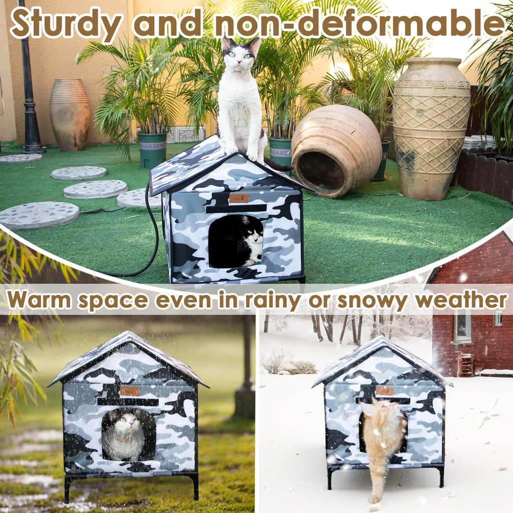 Heated Weatherproof Outdoor Cat House Y31898