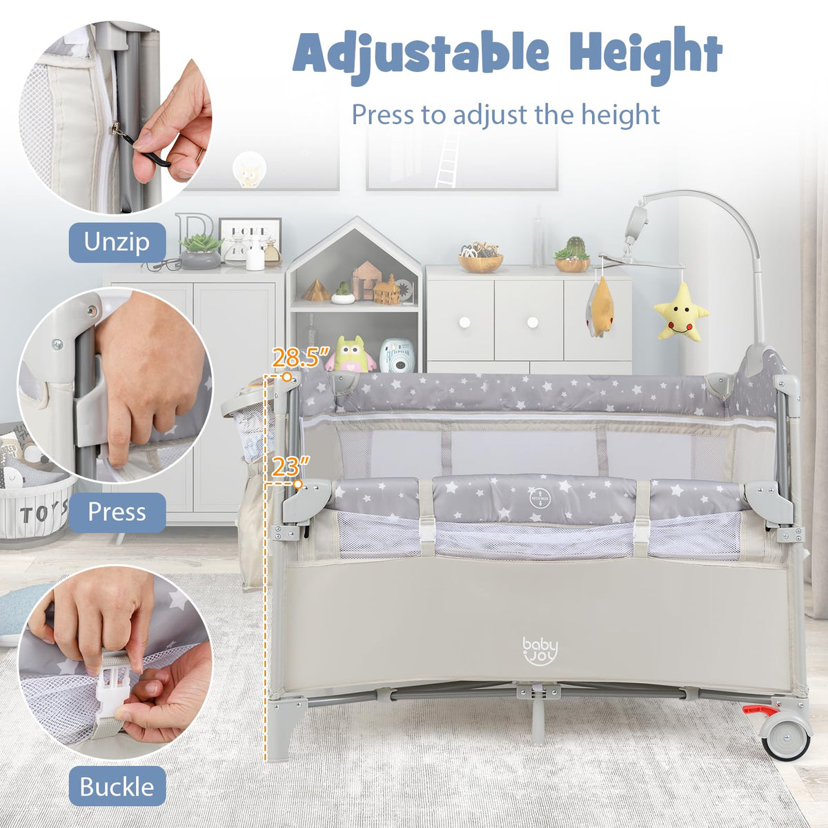5-in-1 Pack and Play Bassinet Playard P888162