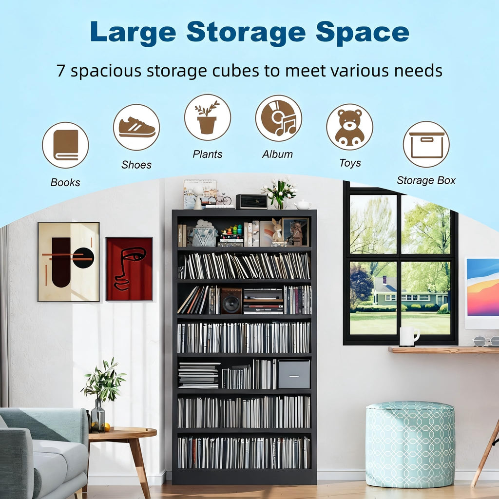 Black 7 Tier Metal Media Storage Cabinet X1090