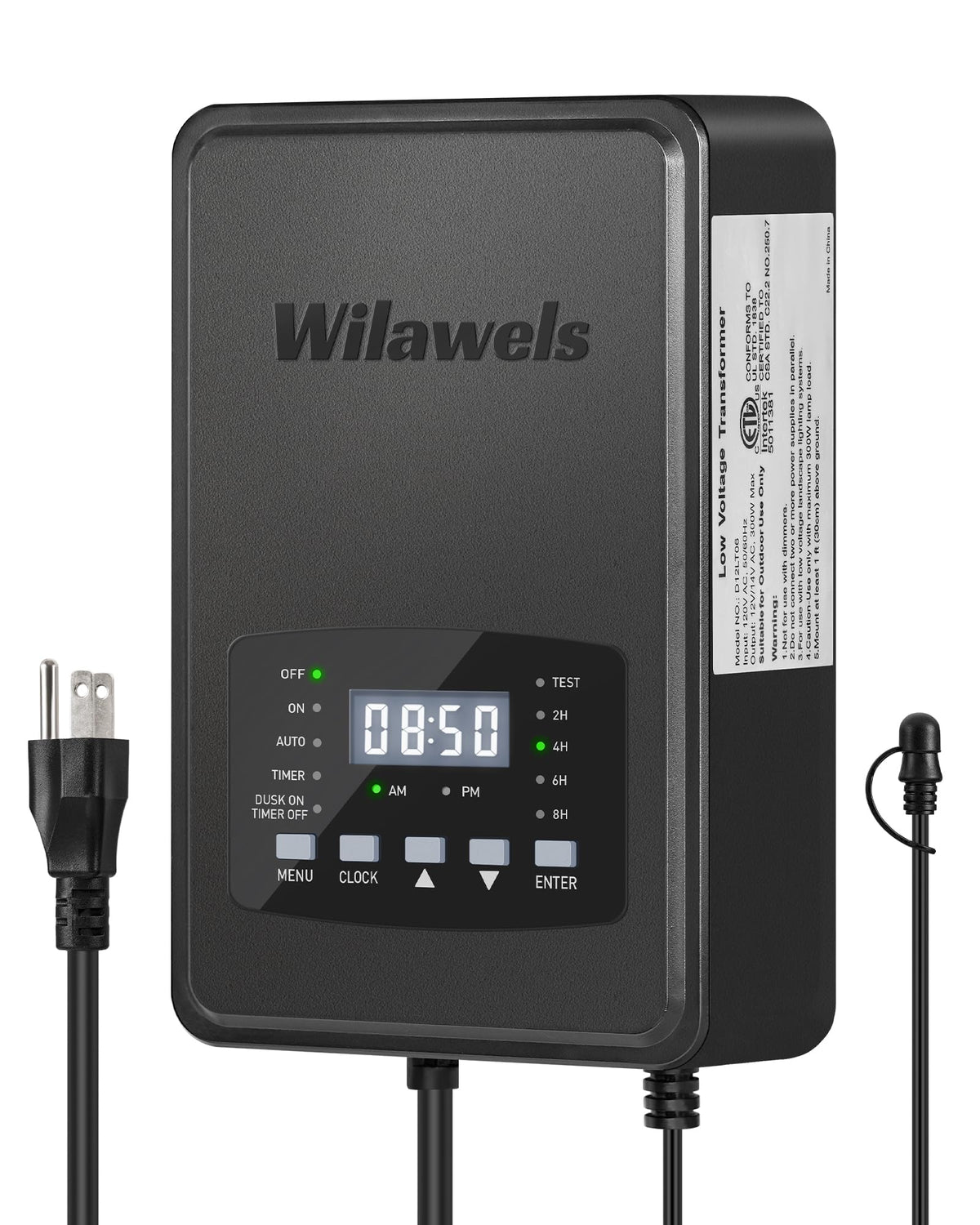 300W Low Voltage Landscape Transformer with Timer and Photocell Sensor P94783
