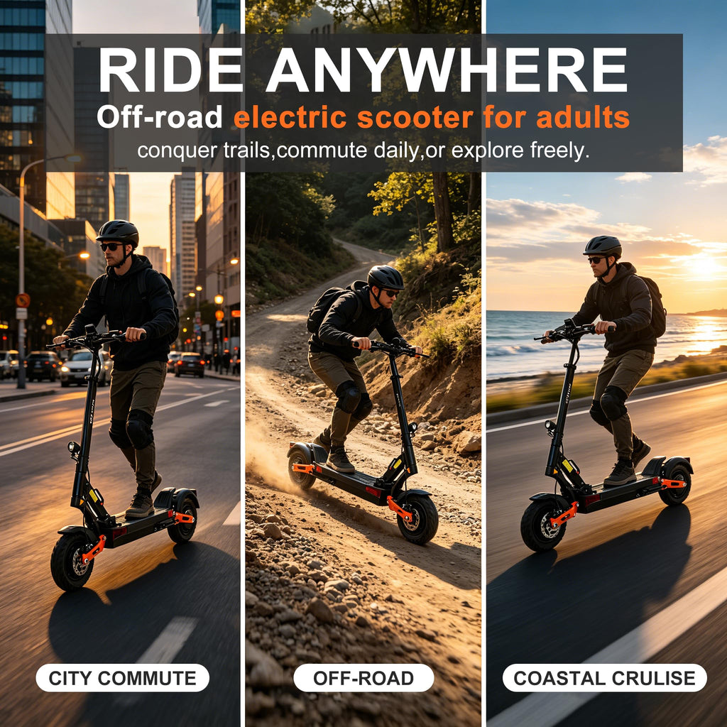 5600W Motor 46 MPH 27Ah Battery 10" Off Road Foldable Electric Scooter W394549