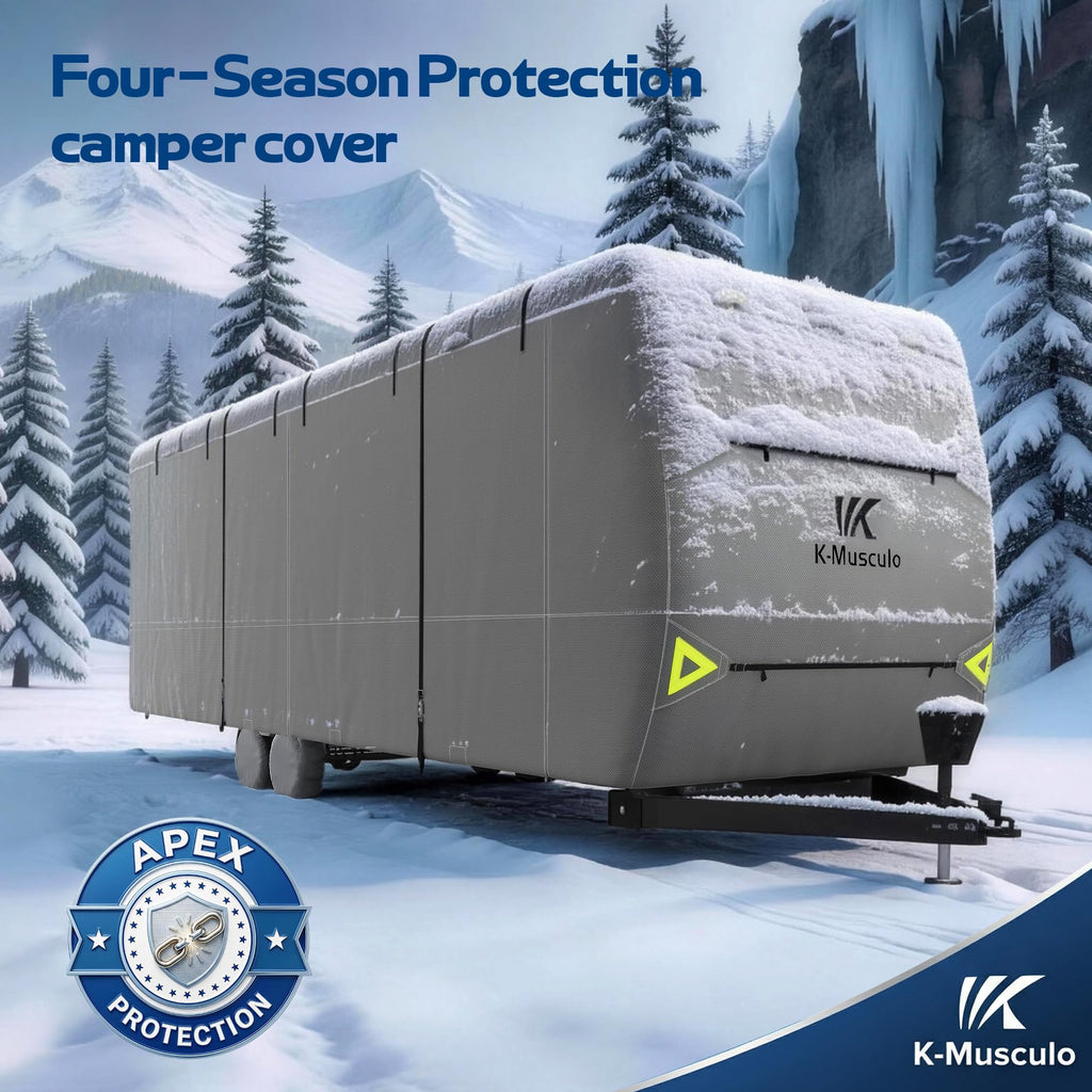 14-16 FT Heavy Duty Waterproof Camper Cover with 4 Tire Cover V9553