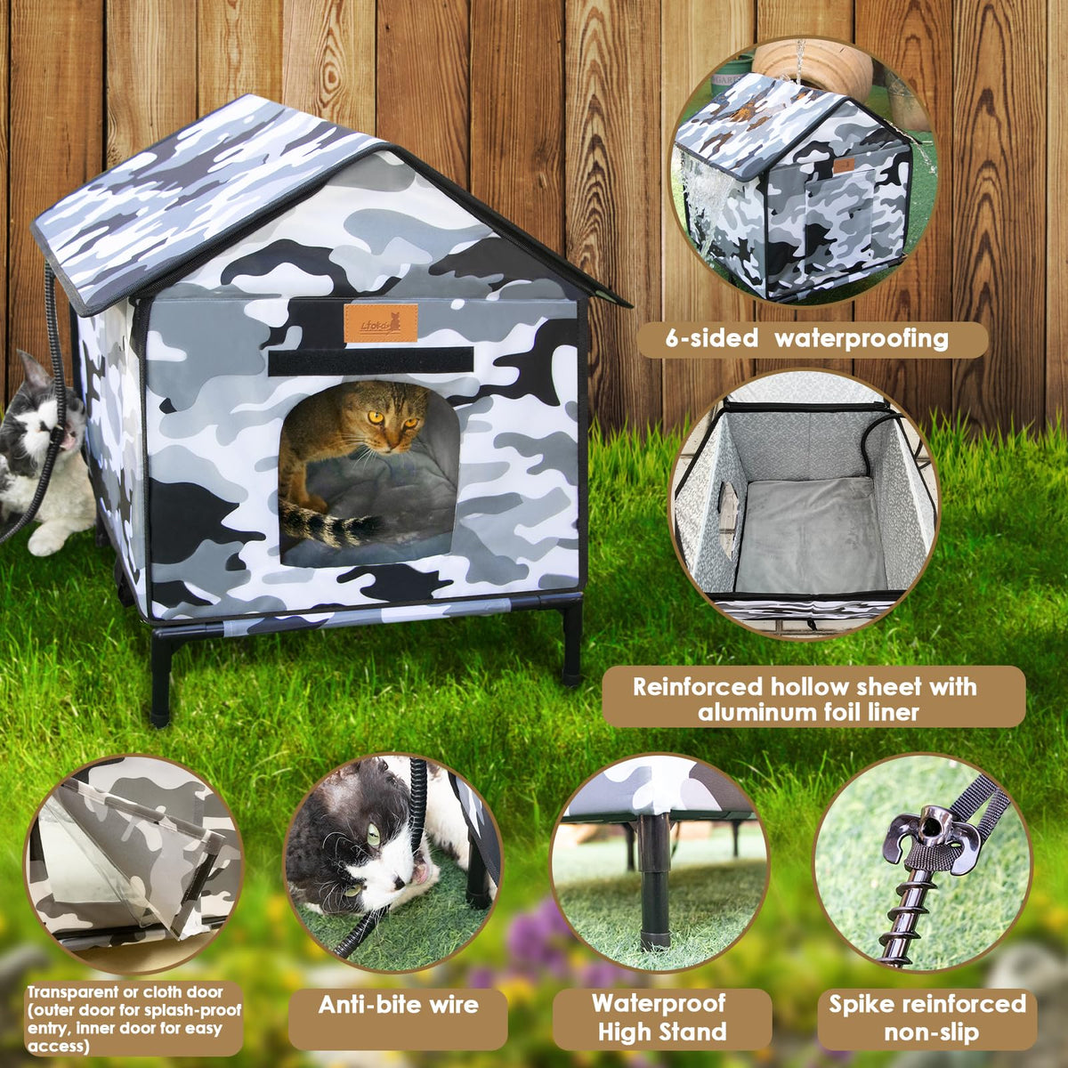 Heated Weatherproof Outdoor Cat House Y31898