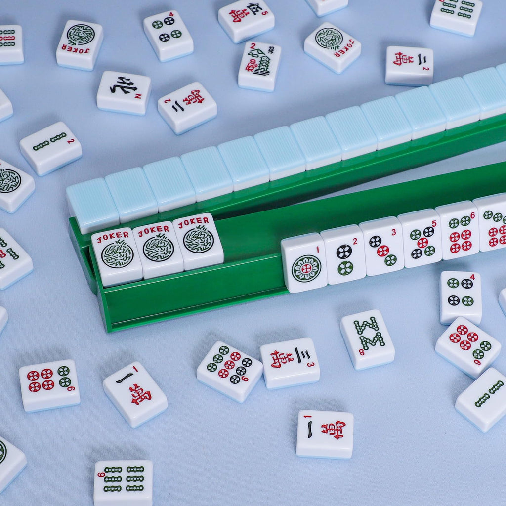 Green Mahjong Racks with Pushers 4 PCS B3203