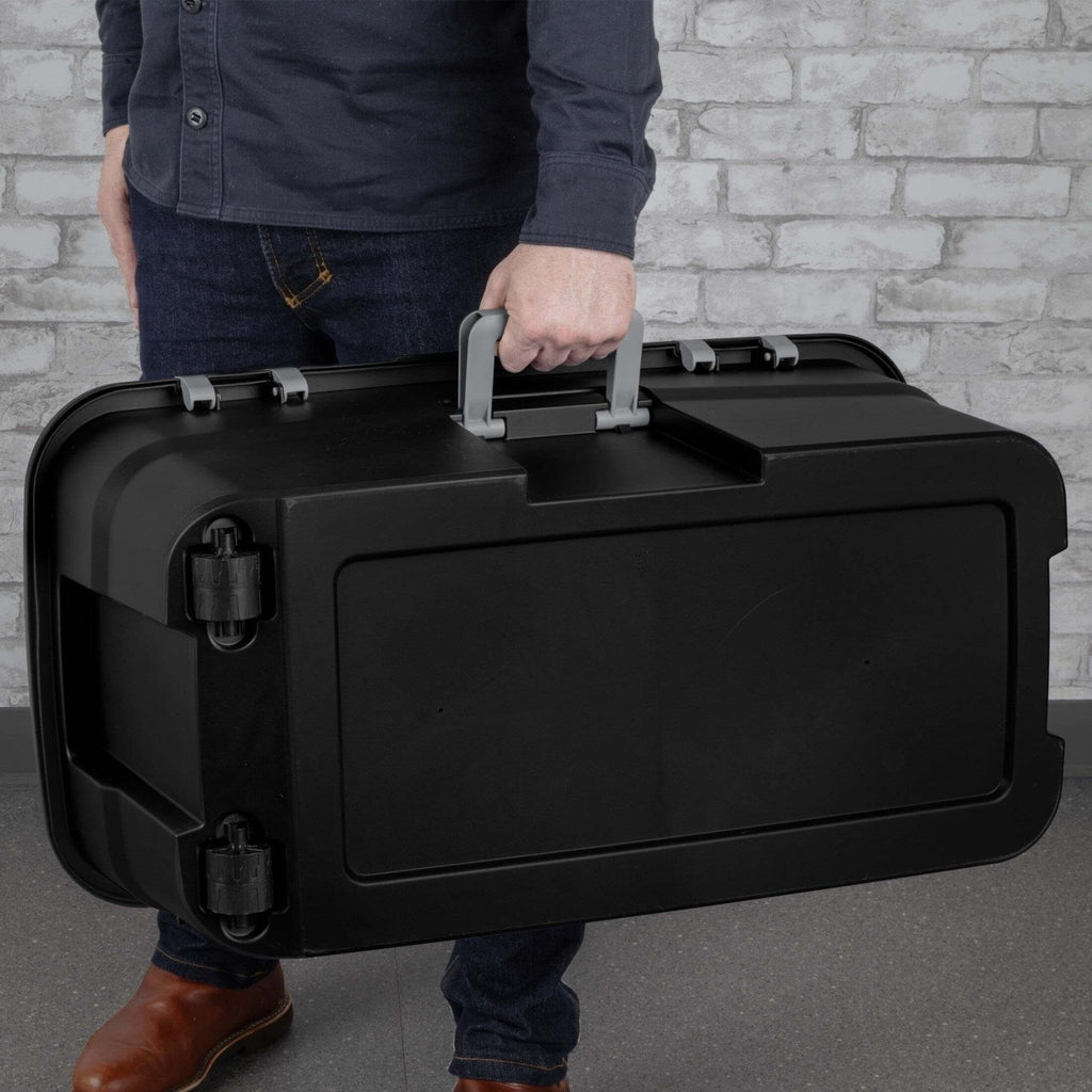 22 Gallon Black Wheeled Plastic Storage Trunk O77298