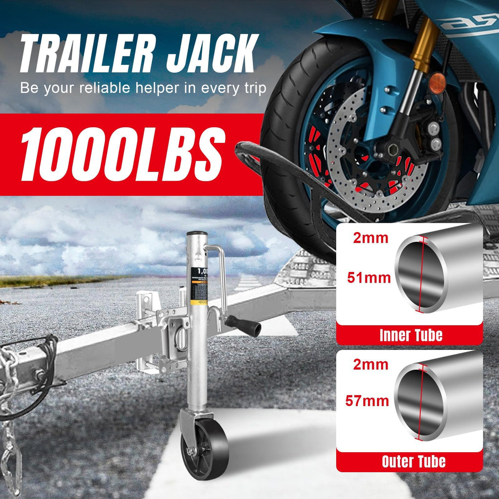 1000 lbs Trailer Jack with Wheel T62220