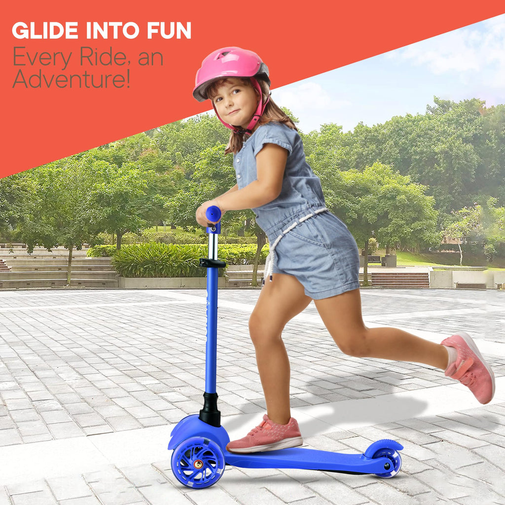 Blue Mini 3 Wheel Scooter with LED Light-Up Wheels O840