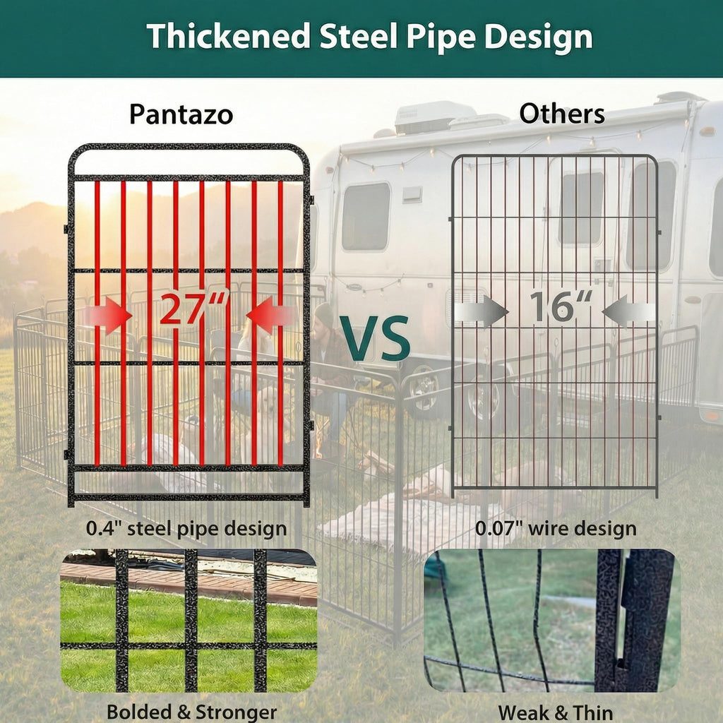 16 Panels 40'' Rustproof Metal Dog Playpen Q7728