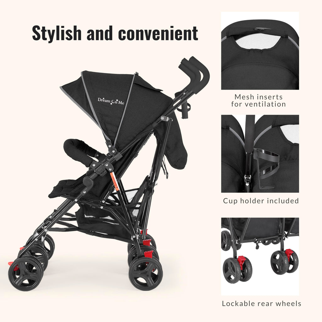 Black Twin Umbrella Toddler Stroller M98705
