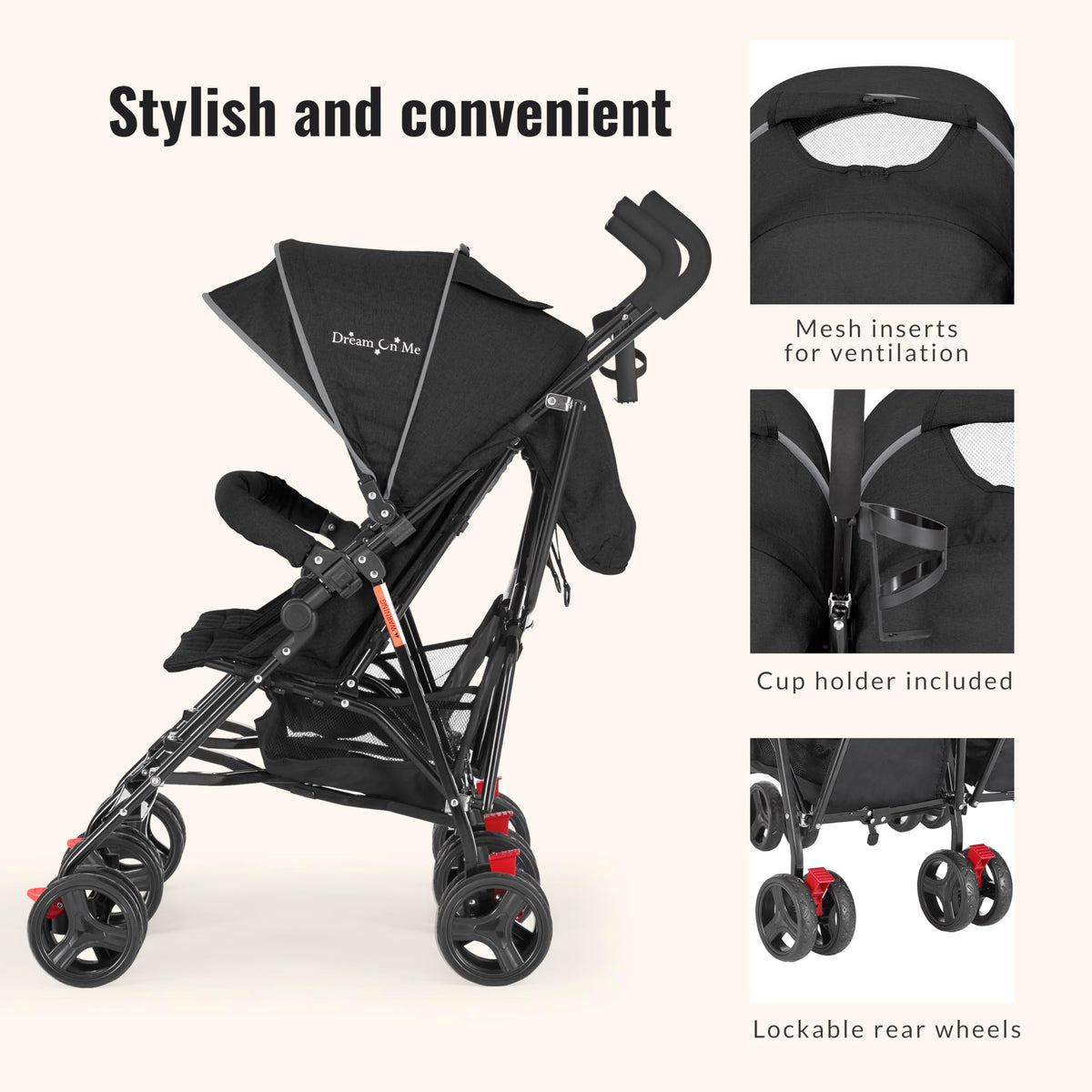 Black Twin Umbrella Toddler Stroller M98705