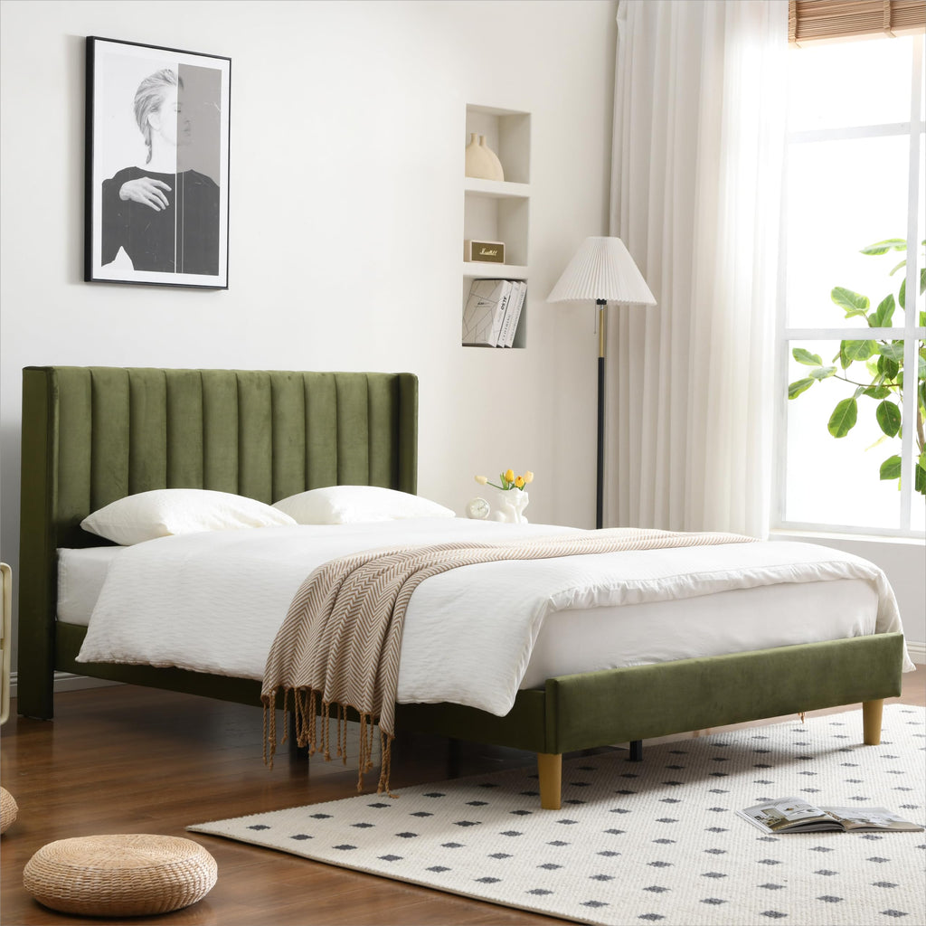 Queen Bed Frame with Upholstered Headboard B1782