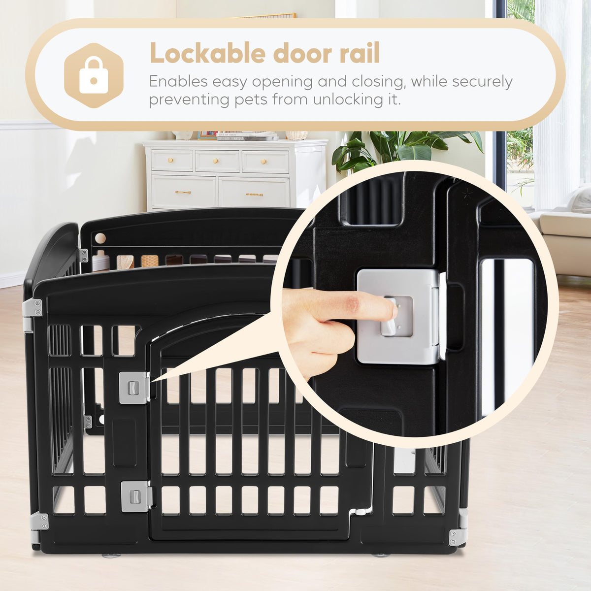 24" 4-Panel Black Dog Playpen Z8431