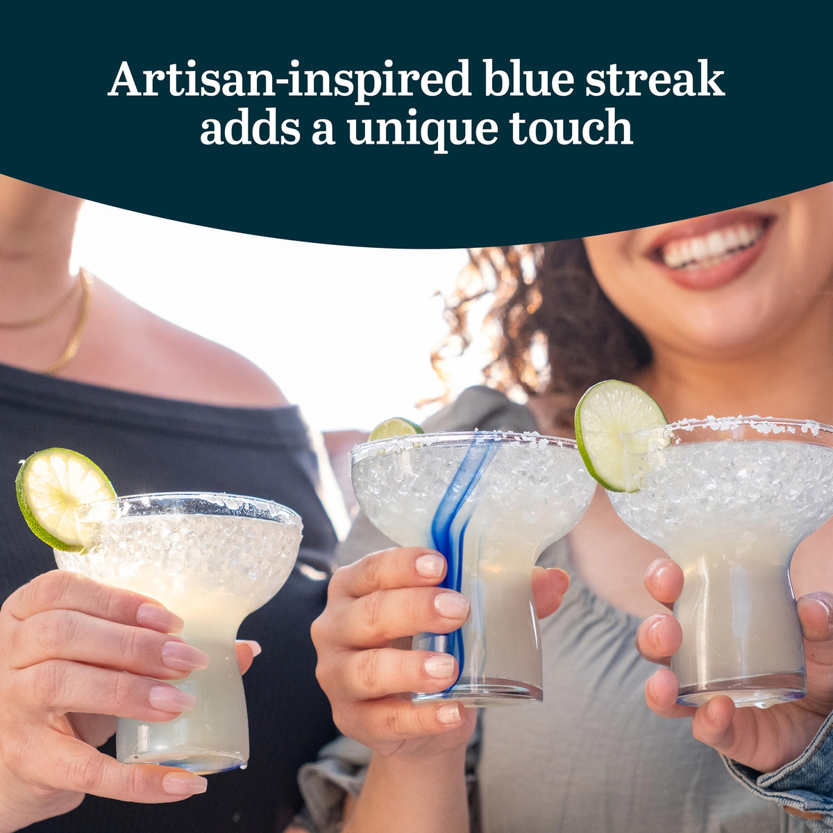 Blue Ribbon Stemless Margarita Glasses Set of 6 K12402