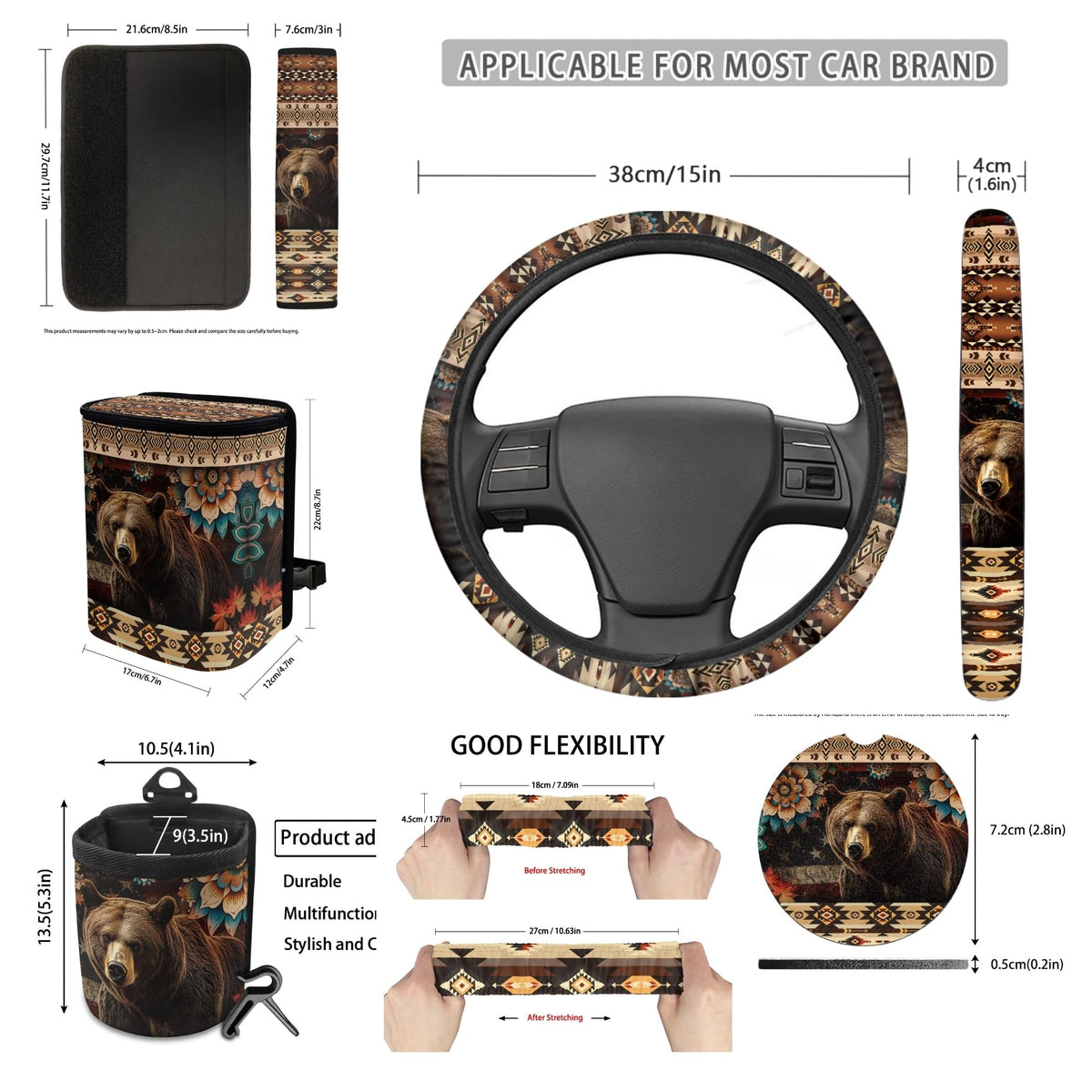 15 Pcs Car Seat Cover Set K62362