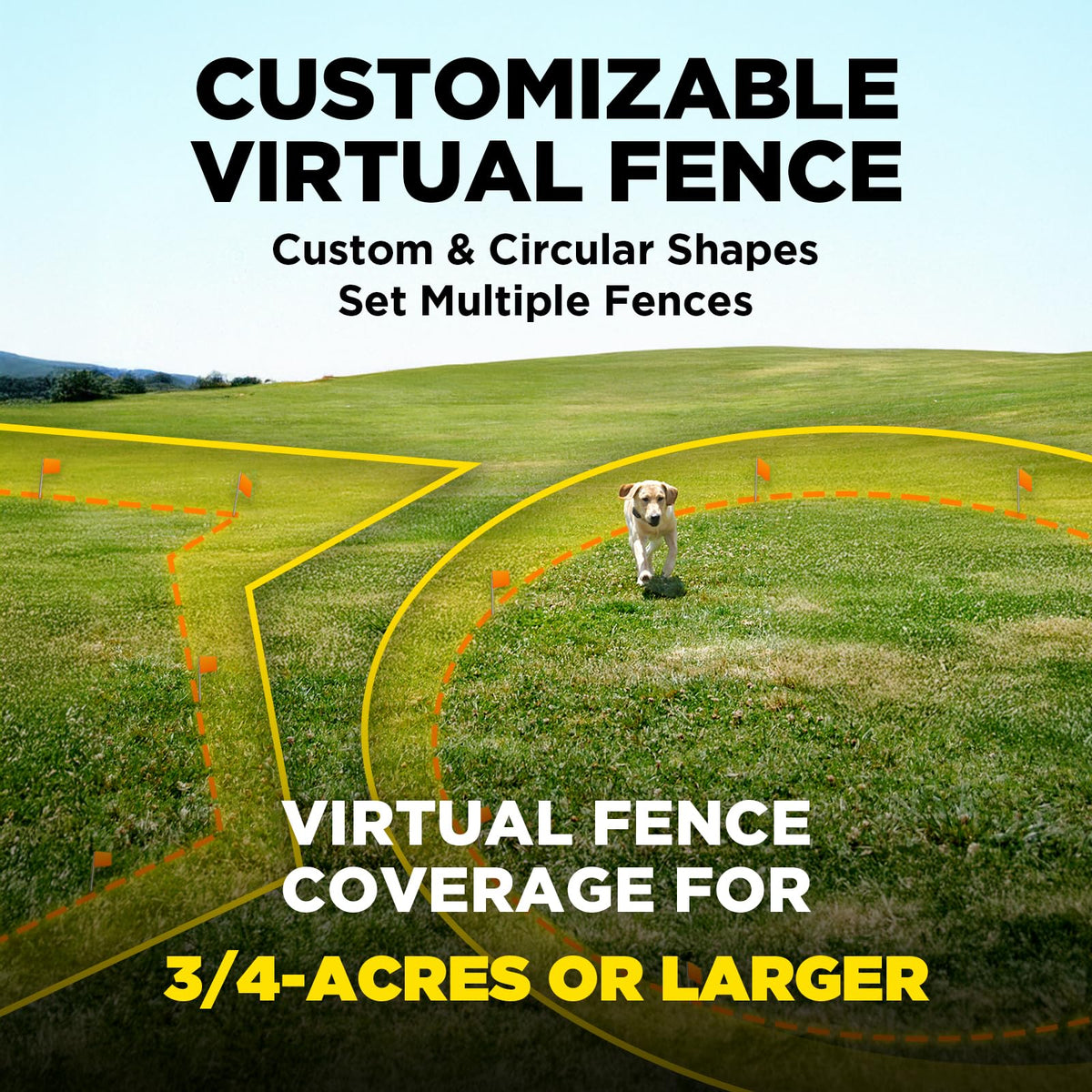 GPS Wireless Dog Fence with App IPX9K Waterproof Rechargeable Collar I8724