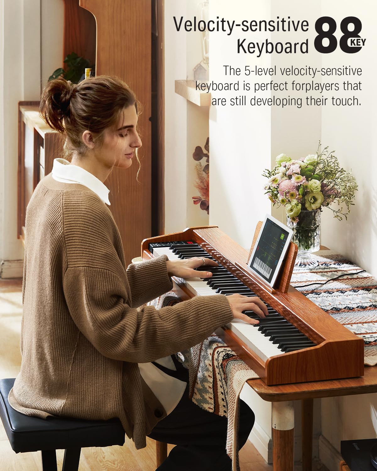 88 Keys Digital Piano with Stand and Sustain Pedal G21048