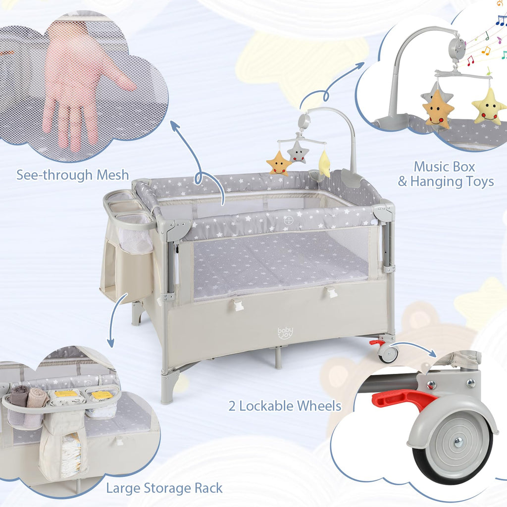 5-in-1 Pack and Play Bassinet Playard P888162