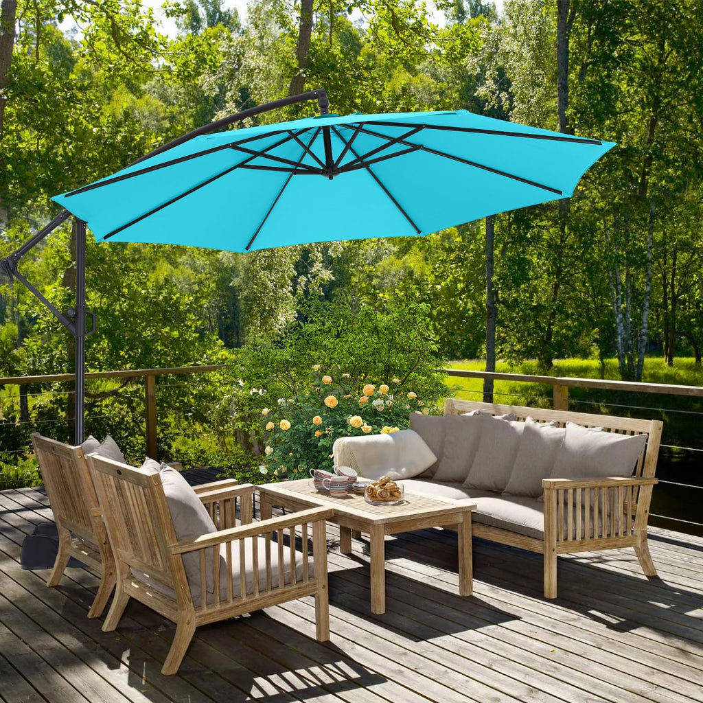 10FT Cantilever Umbrella with Base and Weights Bag Q23456