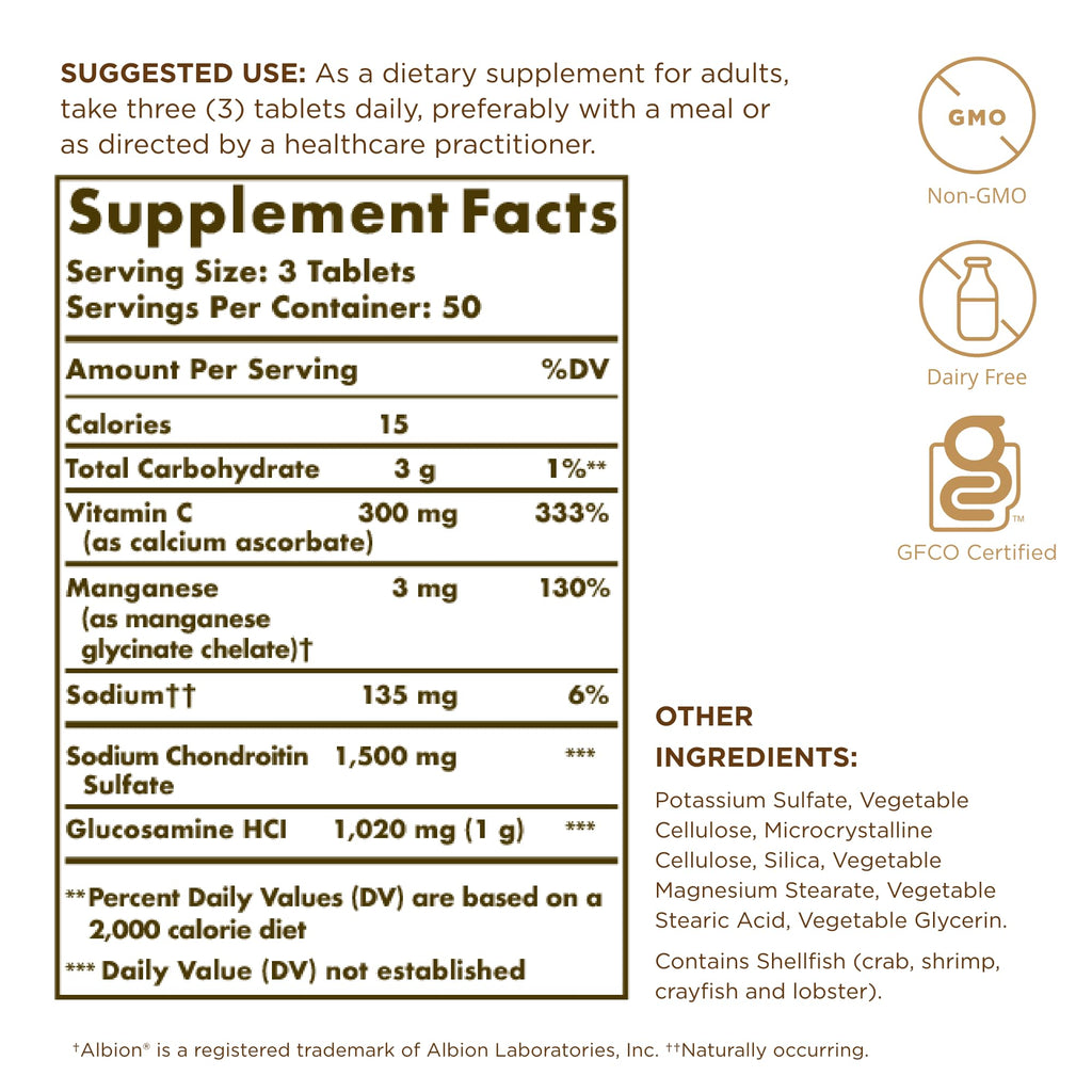 Glucosamine Chondroitin Complex 150 Tablets D940