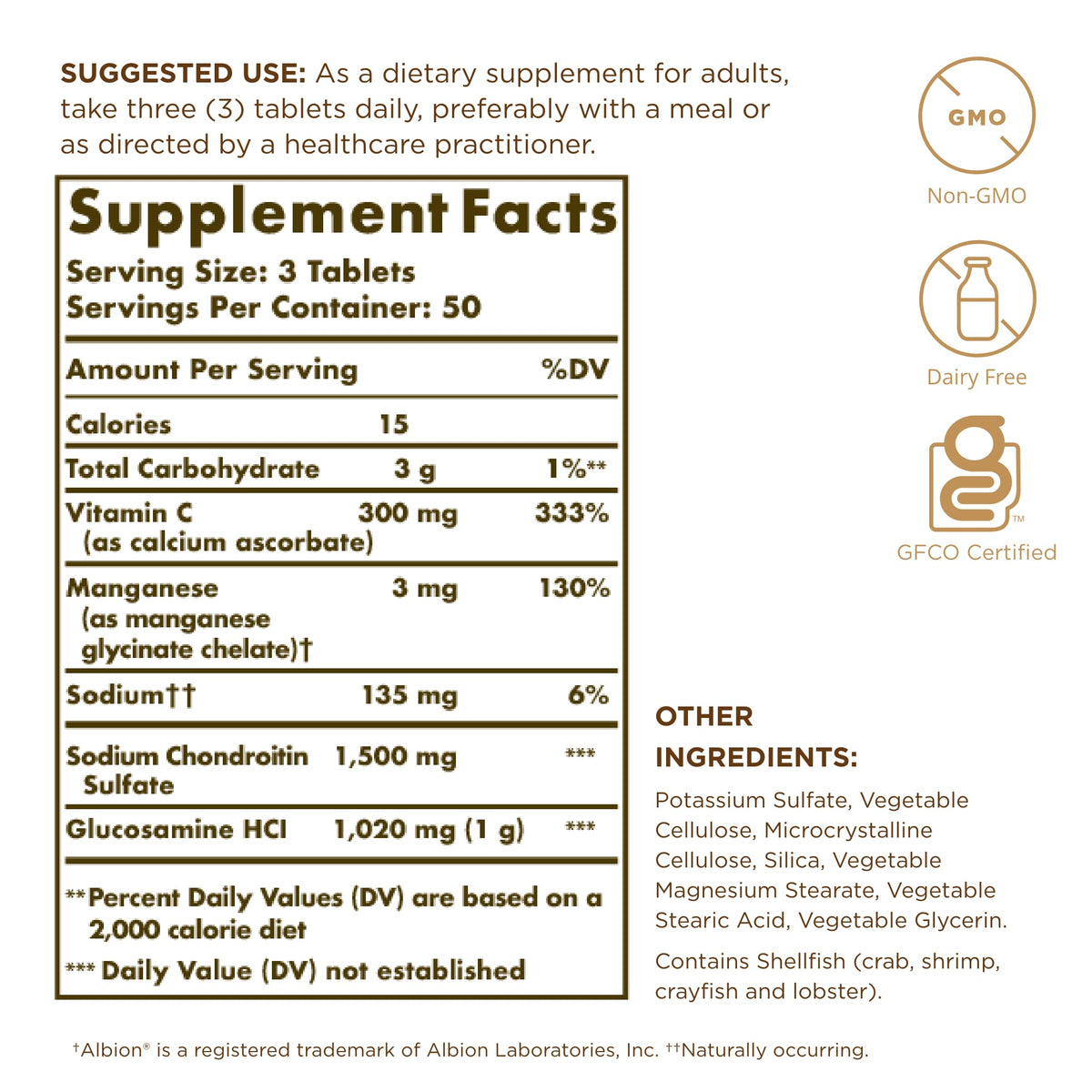 Glucosamine Chondroitin Complex 150 Tablets D940