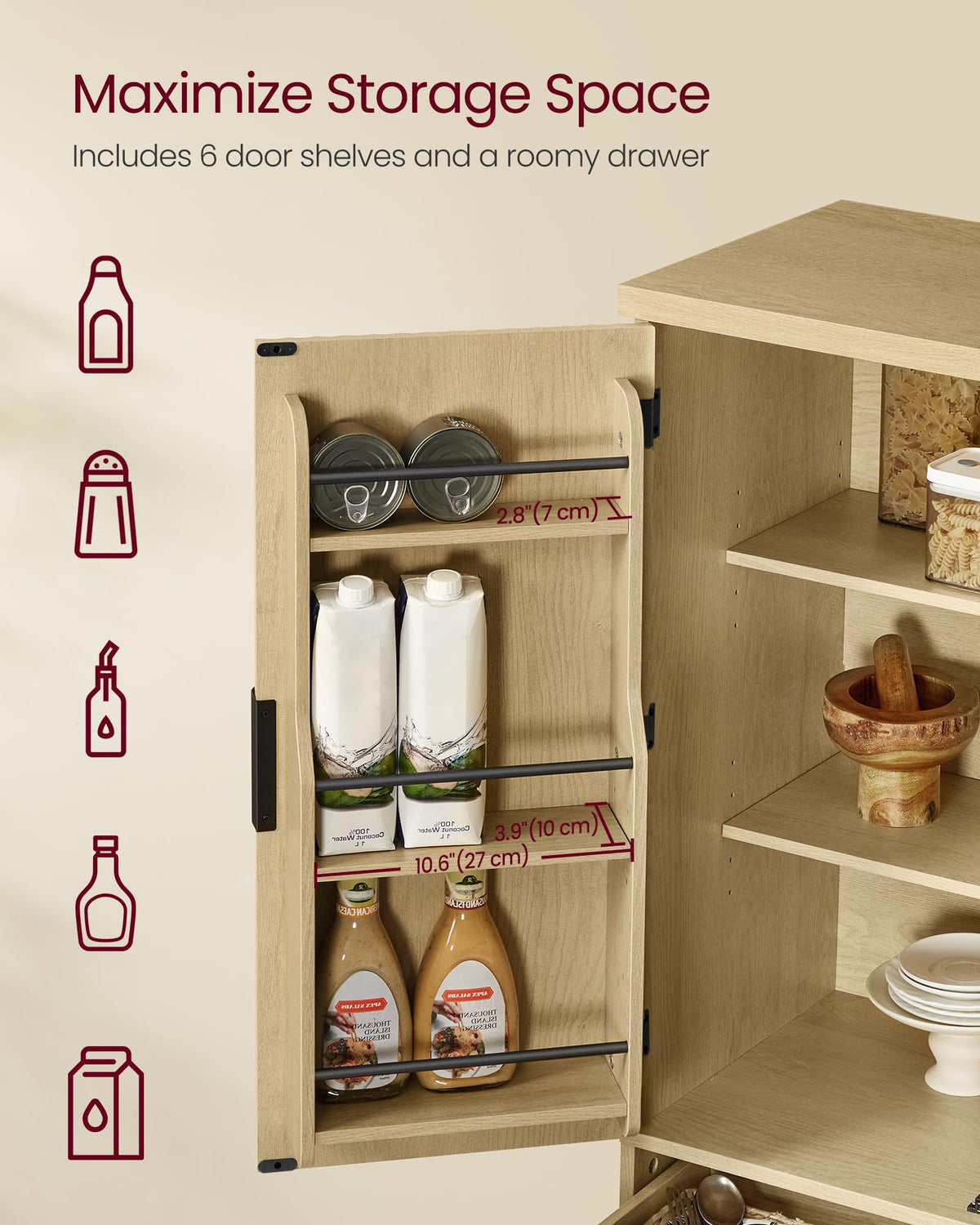 Freestanding Tall Cabinet with Drawer X178886