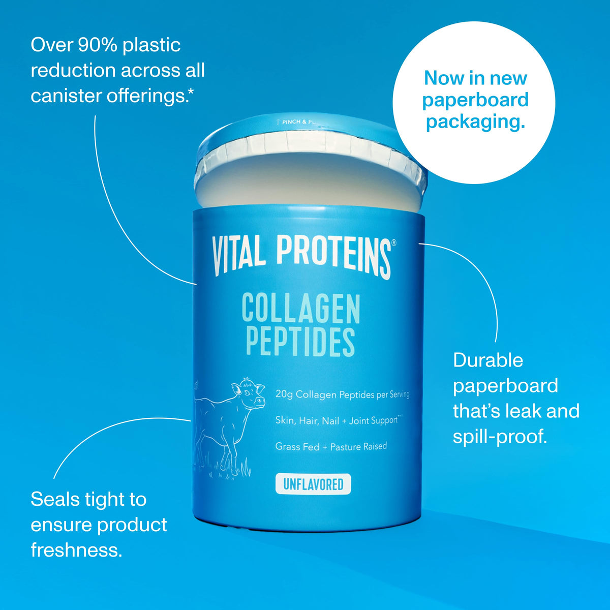 Grass Fed Collagen Peptides Powder, Unflavored, 20oz L7220