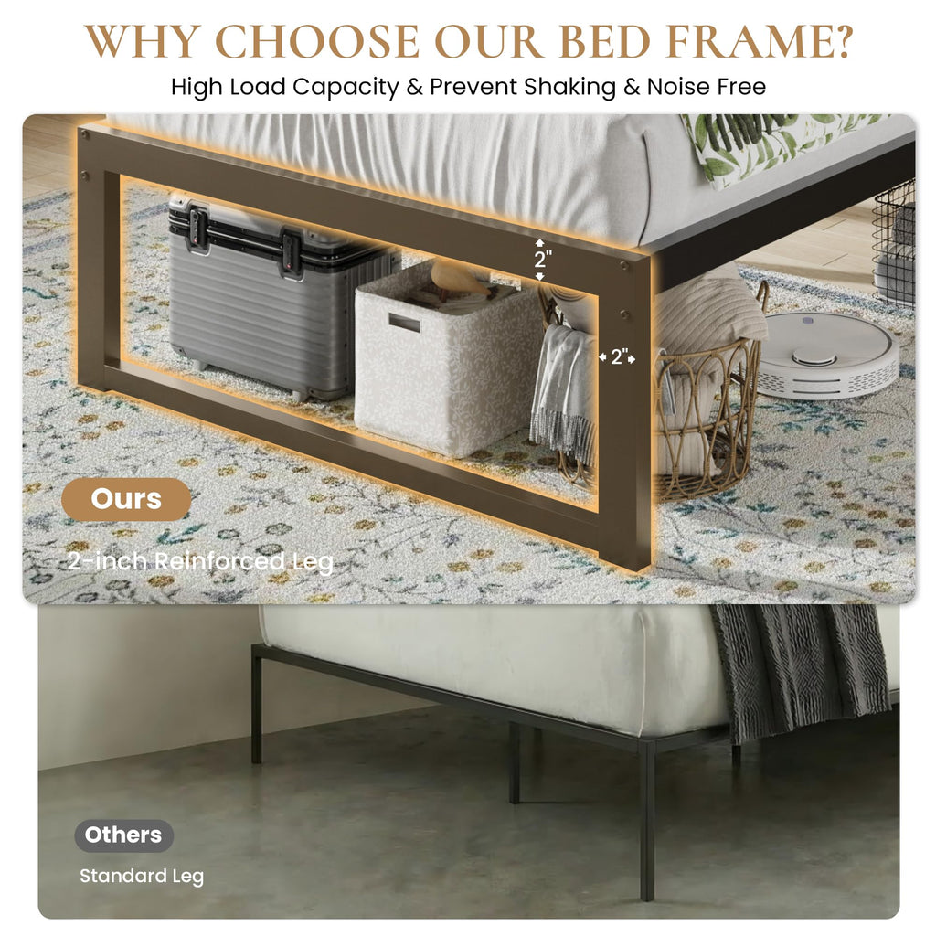 14 Inch Heavy Duty Twin Metal Bed Frame A2133