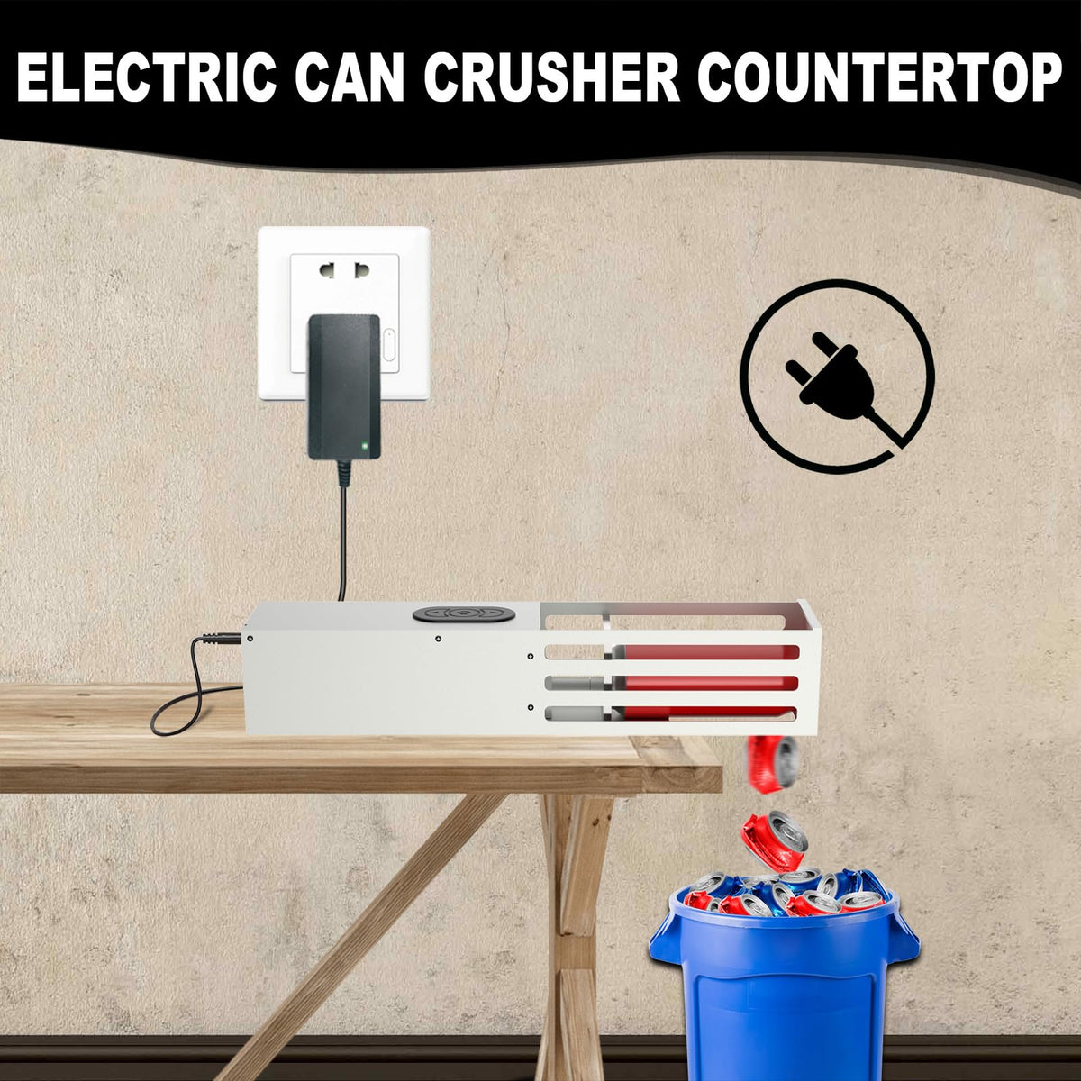 Electric Can Crusher Wall Mounted 12oz & 16oz G442990