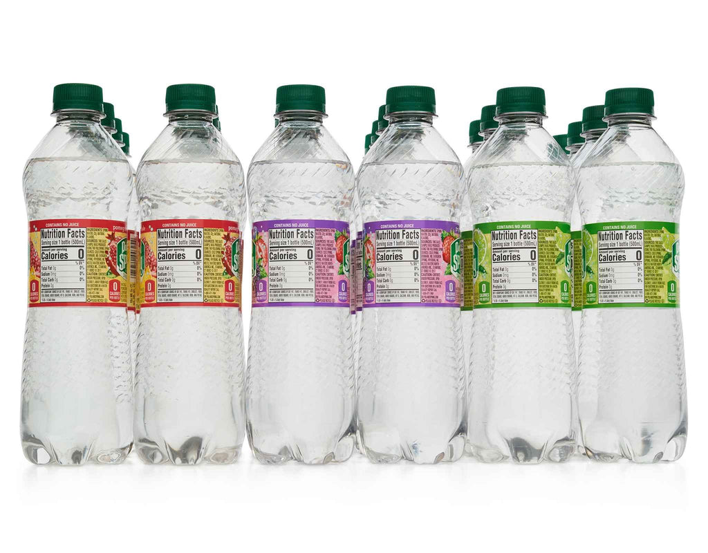 Sparkling Natural Spring Water Variety Pack 24 Half Liter Bottles L29686