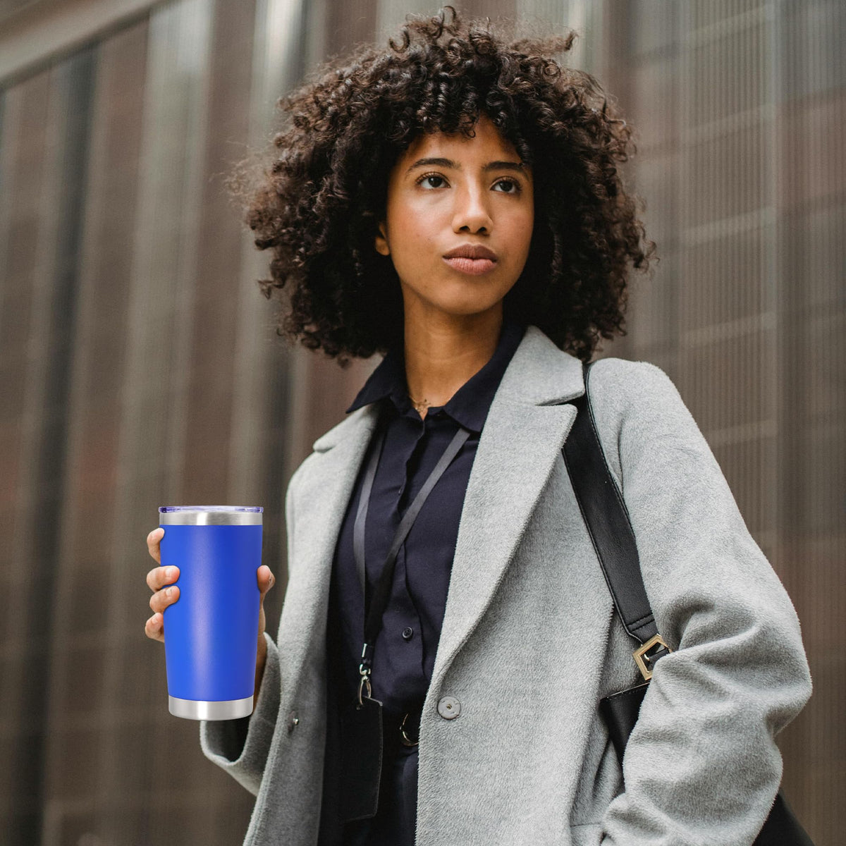 20oz Insulated Tumbler with Lid Dark Blue N8405