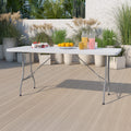 6-Foot White Plastic Folding Table T2957