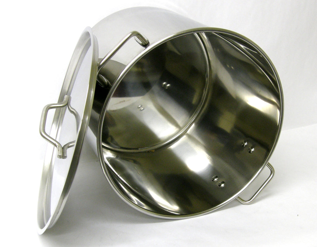 60 Quart Stainless Steel Stock Pot with Rack & Lid L9086