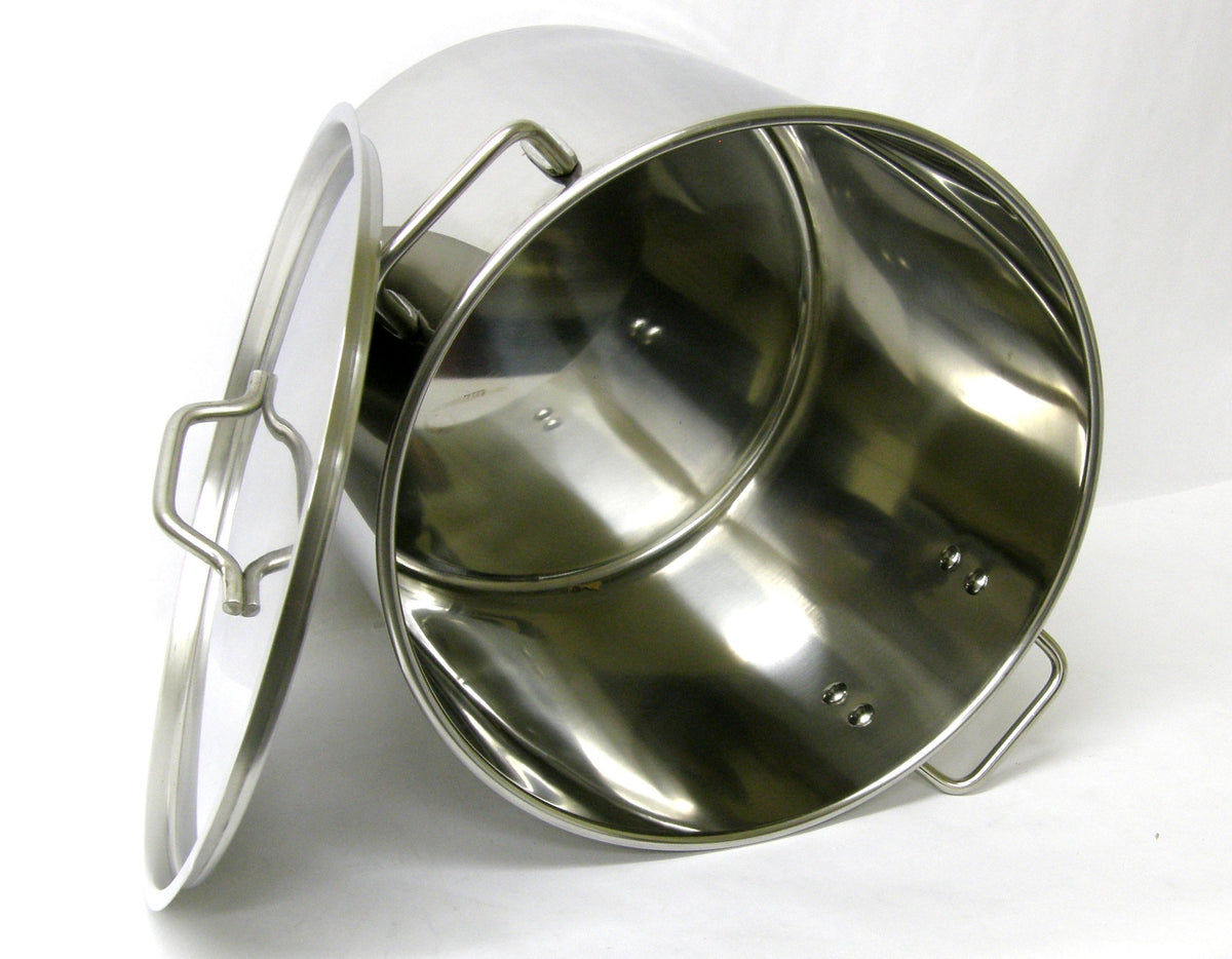 60 Quart Stainless Steel Stock Pot with Rack & Lid L9086