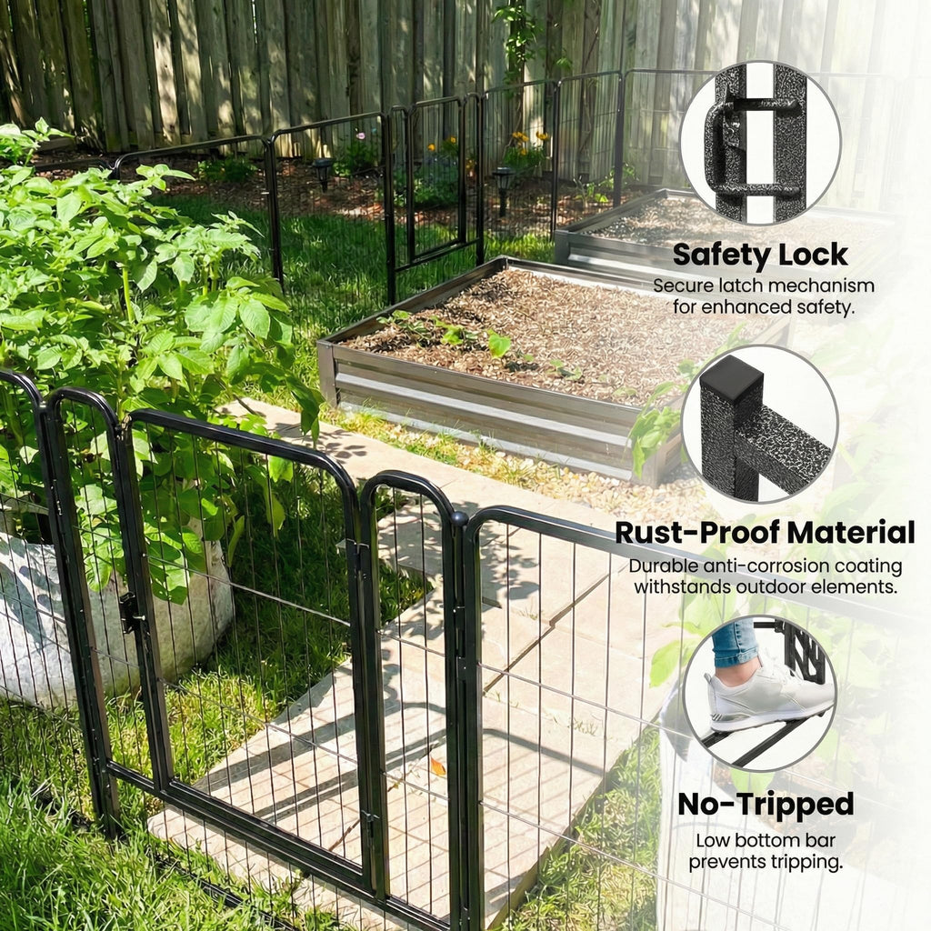 16 Panels 40'' Rustproof Metal Dog Playpen Q7728