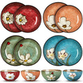 12 Pcs Floral Ceramic Dinnerware Set for 4 M176