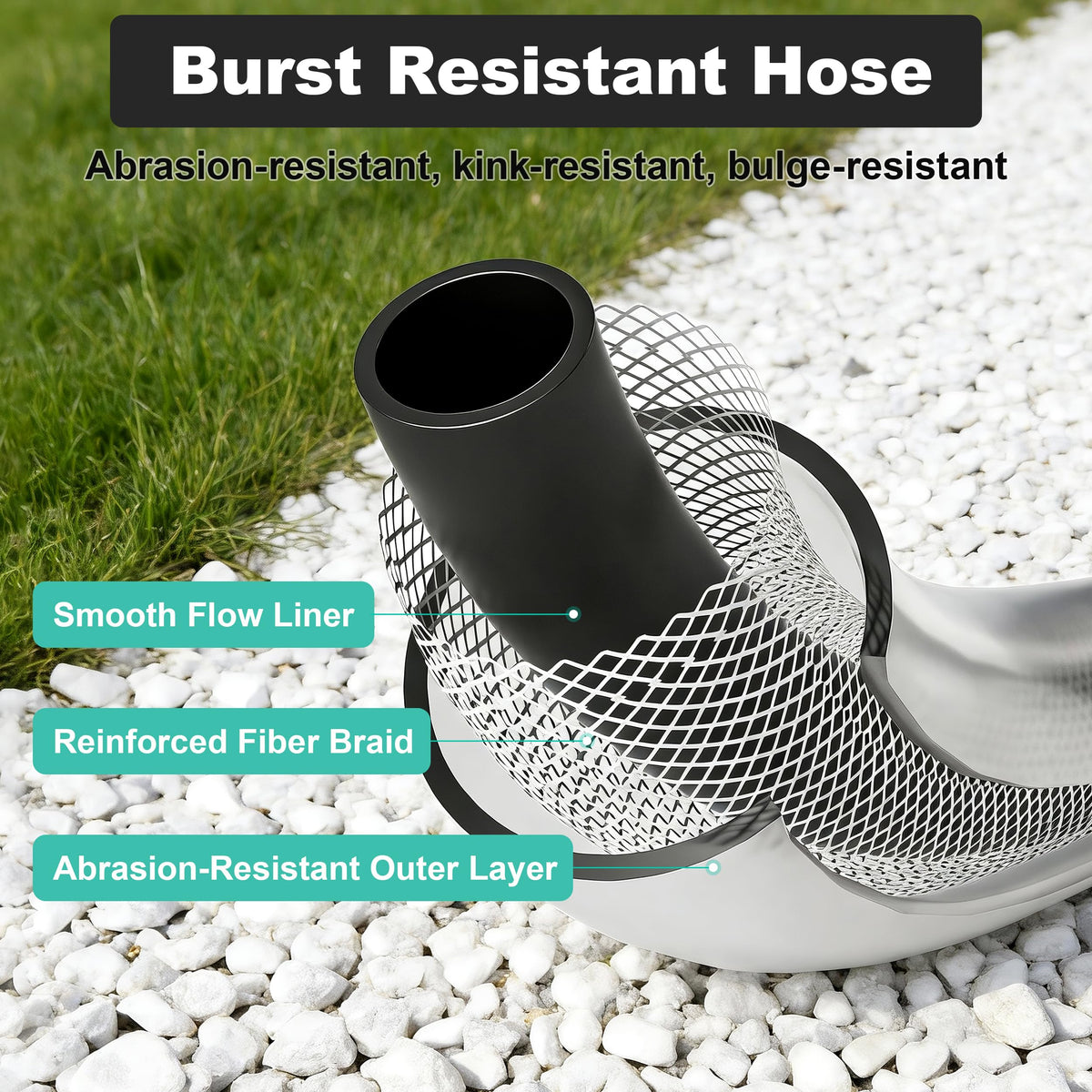 Retractable Garden Hose Reel, 65FT +6FT 5/8" Wall Mounted Z91154