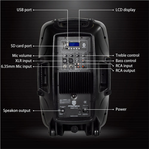 12-Inch 1800W 2-Way Powered PA Speaker System Combo Set with Speaker Stands M562689