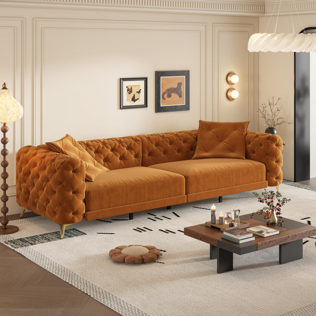 98" Button Tufted Velvet Sofa Bed H1508